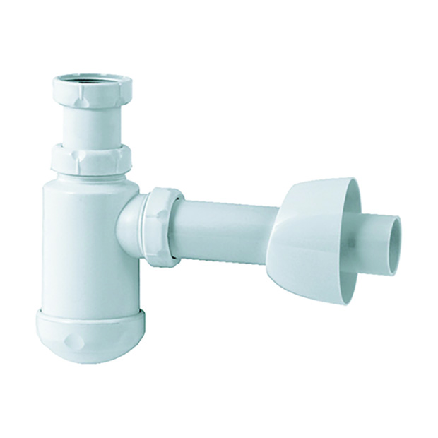 Bekersifon met muurbuis en rozet, type S-325