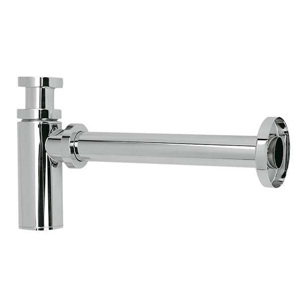 Design sifon chroom met muurbuis en rozet, type S-411