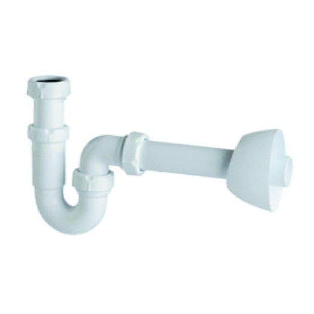 P-sifon met muurbuis en rozet, type S-353