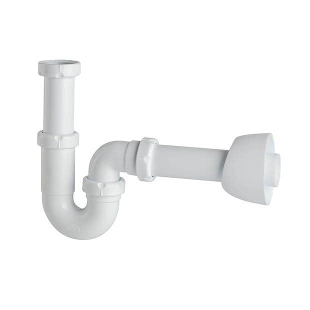 P-sifon met muurbuis en rozet, type S-353